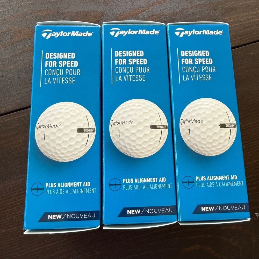 📀 Taylor Made Distance+ Box of 3 White Golf Balls Lot of 3 New - Picture 4 of 4